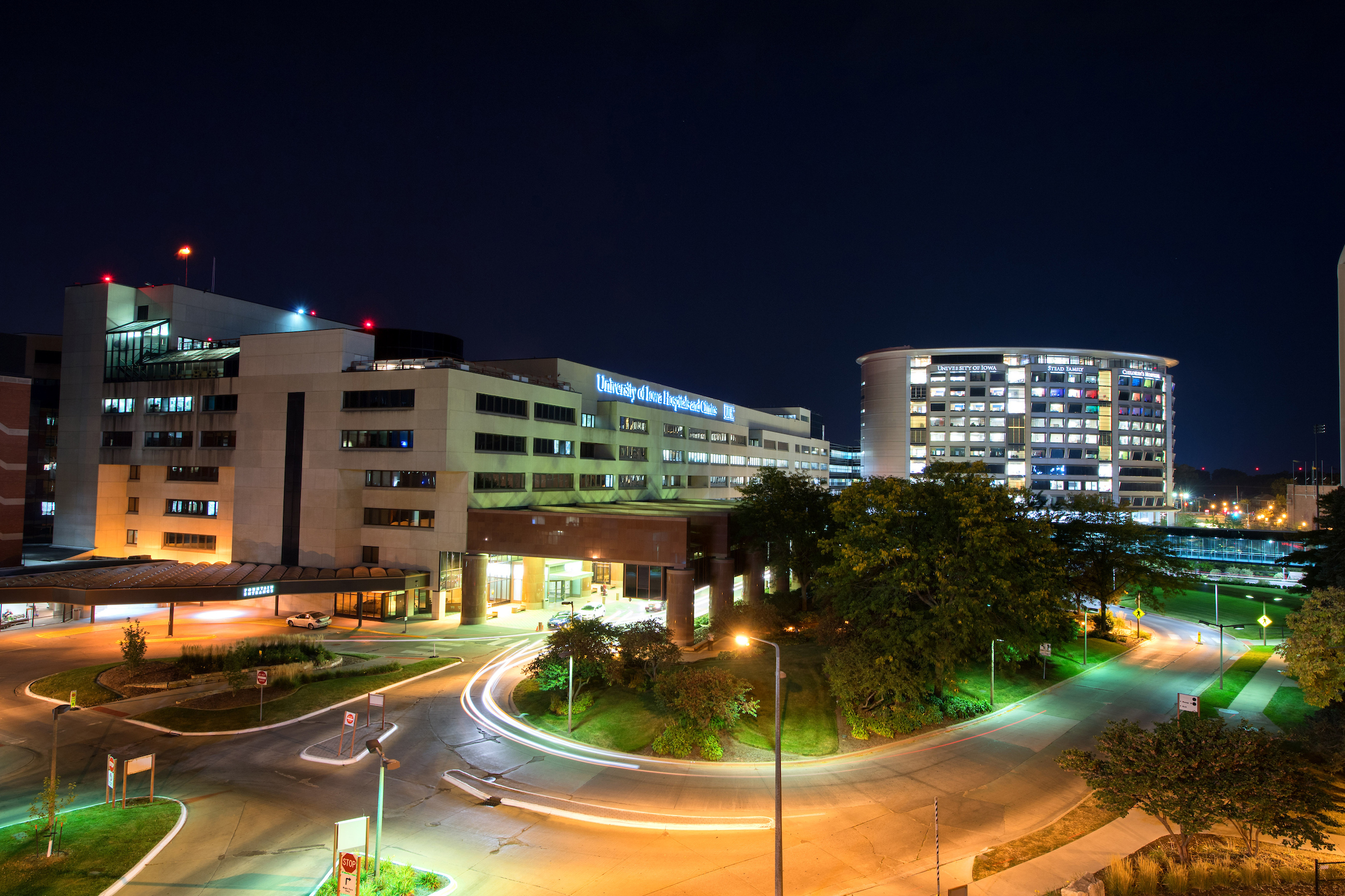 University of Iowa Hospitals & Clinics photo at night