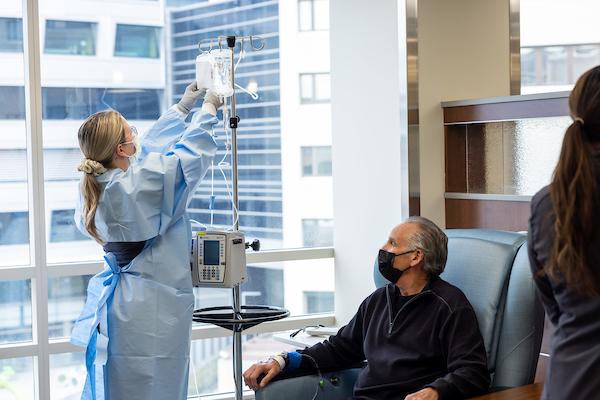 Woman holding infusion