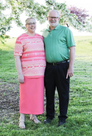 Arlene and Brian Barclay Arlene and Brian Barclay stand outside